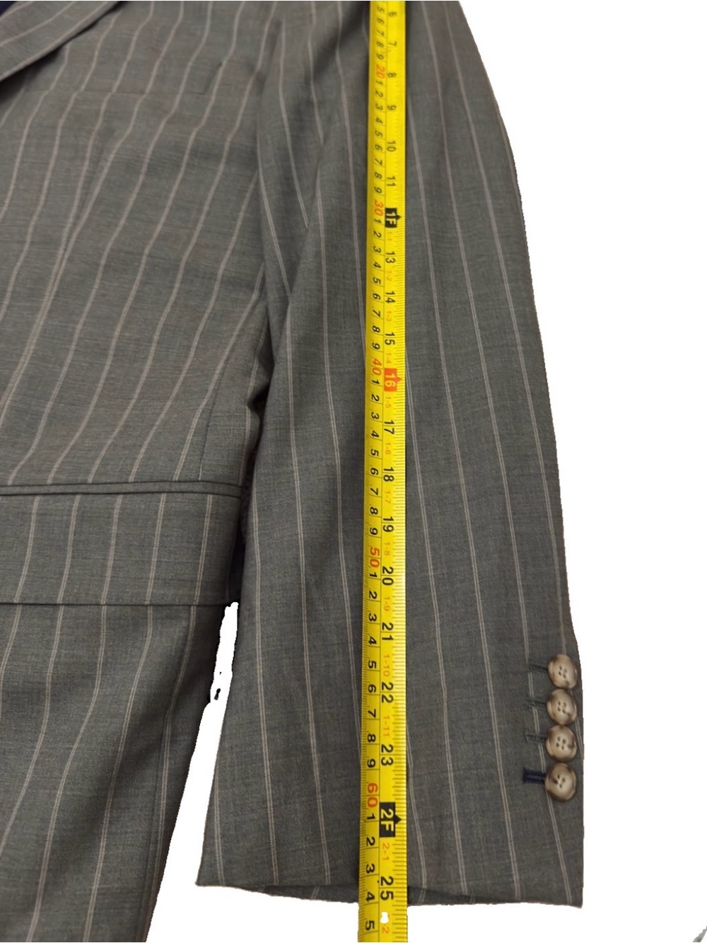 NWT Oliver Wicks Suit 50 Sage Green Tropical Wide Stripe Canvassed Wool Custom - Picture 5 of 16